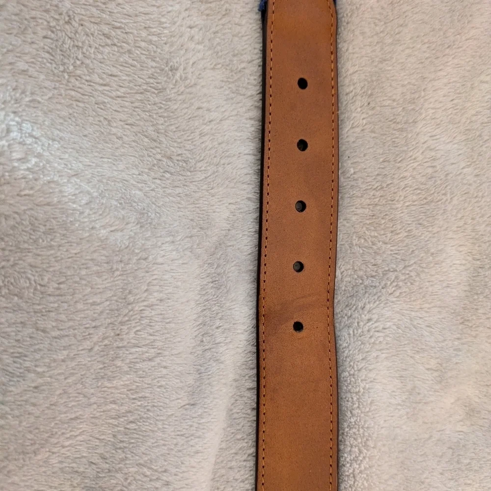 J McLaughlin Leather And Cotton Belt 40 Golf Themed